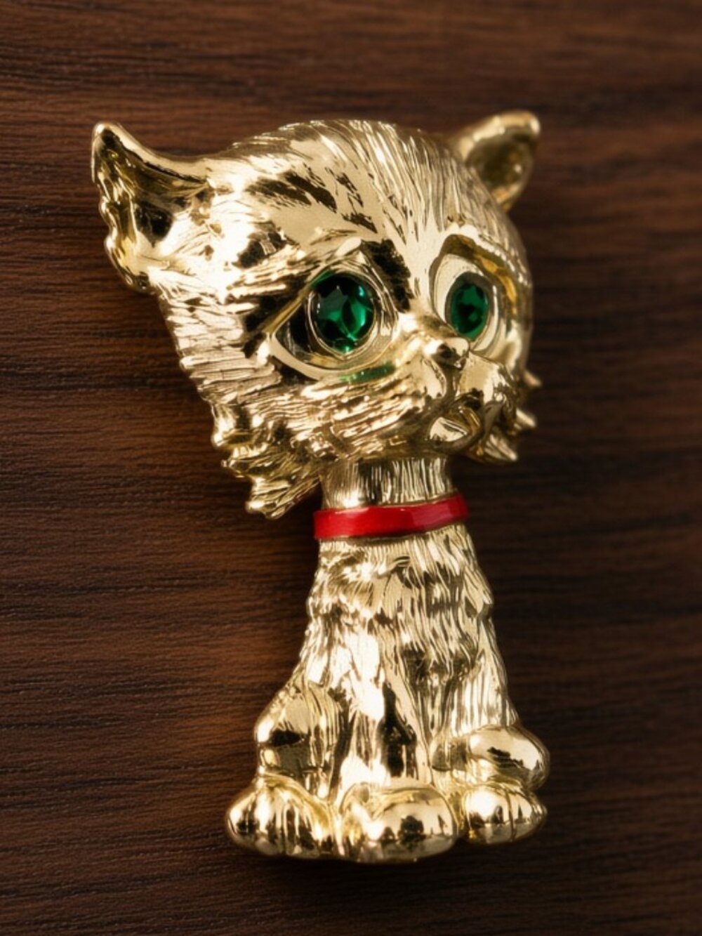 Cuteness Overload! Vintage Gerry’s Sad Eyes Gold-Tone Cat Brooch